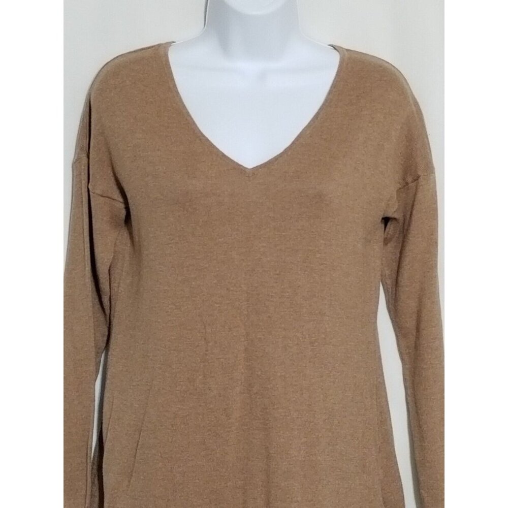 Old Navy Womens Top S Light Brown Pullover Long Sleeve Soft Cotton Knit Stretch